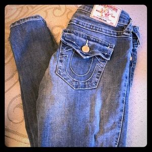 Light blue true religion skinny jeans